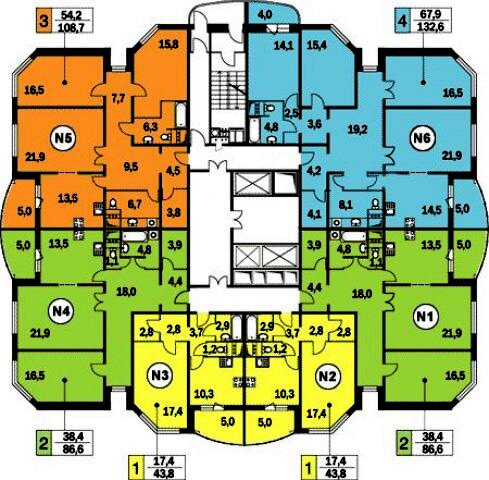 Планировка квартиры в серии КОПЭ-Башня
